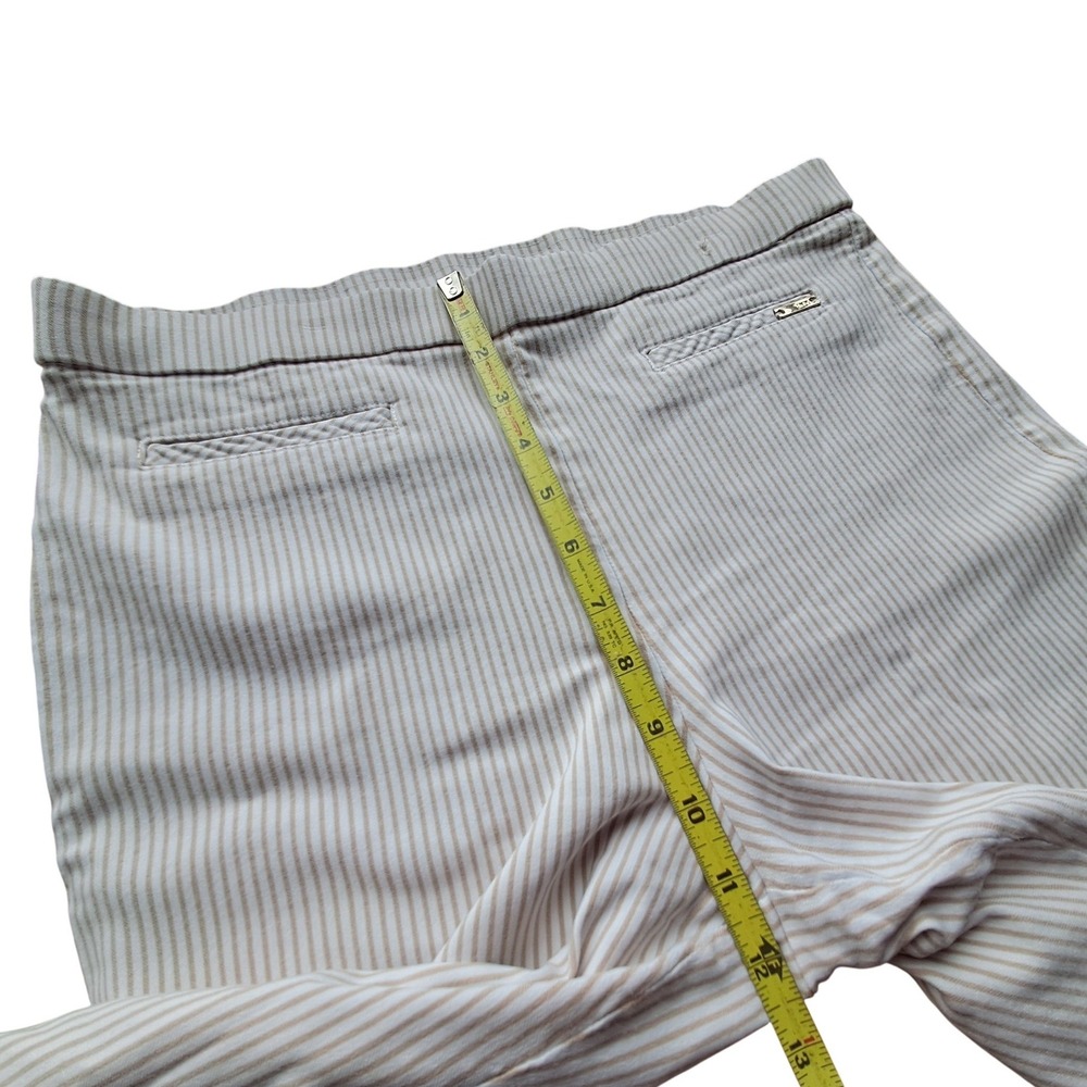 Jones New York Signature Tan White Striped Pull On Shorts Womens Medium Stretch‎ - Picture 4 of 9